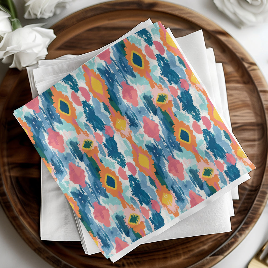 Vibrant Abstract Pattern Multi-Color Napkin Set
