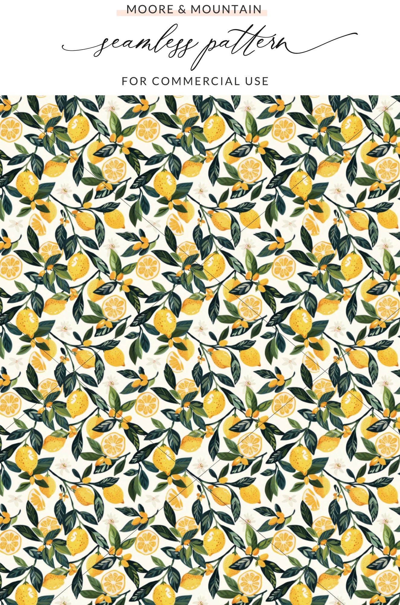 Lemon Tree Seamless Pattern For Commercial Use Design