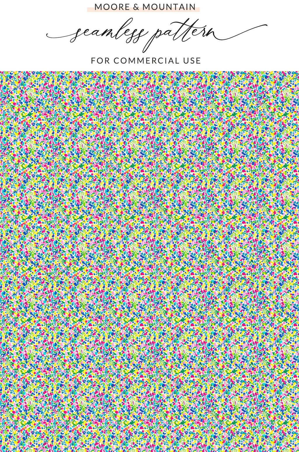 Seamless pattern with colorful small floral motifs.