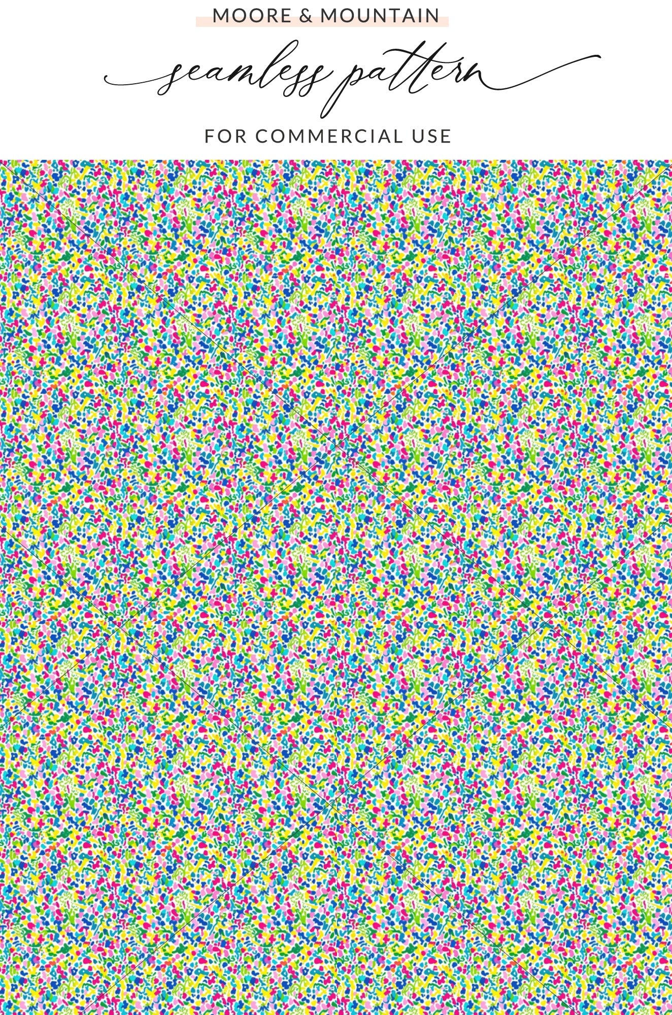 Seamless pattern with colorful small floral motifs.
