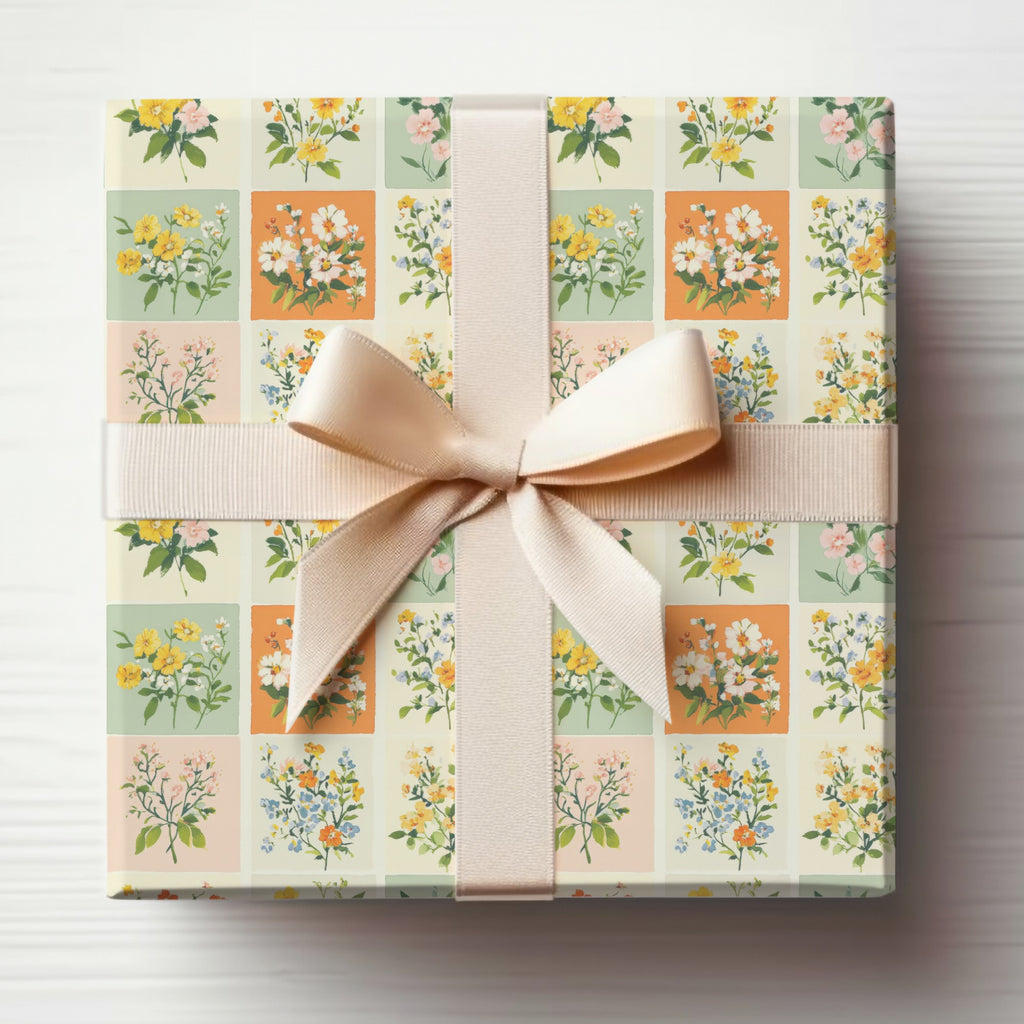 Floral Patterned Gift Wrap with Ribbon for Special Occasions