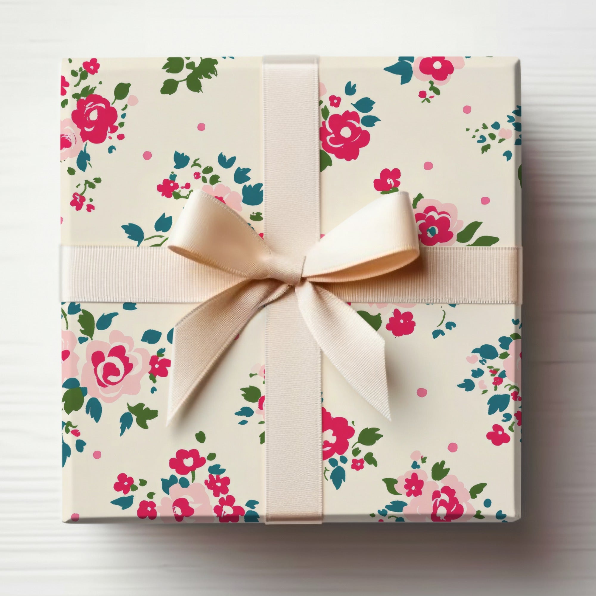 Elegant Floral Gift Box with Bow Perfect for Any Occasion