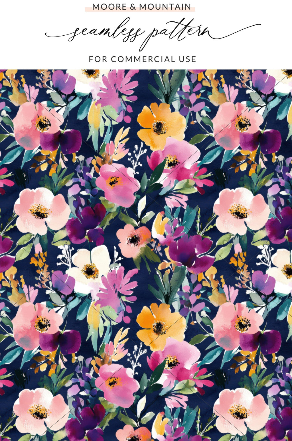 Seamless Floral Design for Commercial Use Pattern