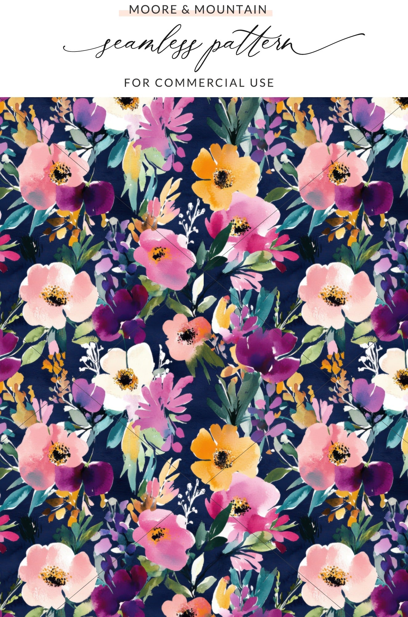 Seamless Floral Design for Commercial Use Pattern