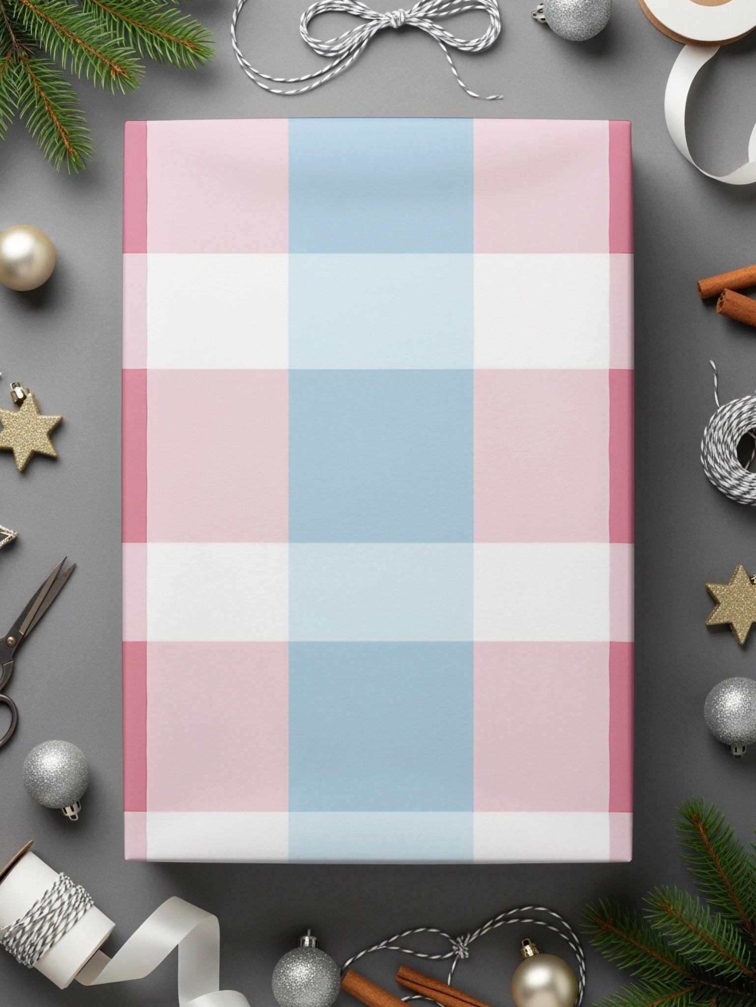 Pastel Plaid Gift Wrapping Paper for Special Occasions