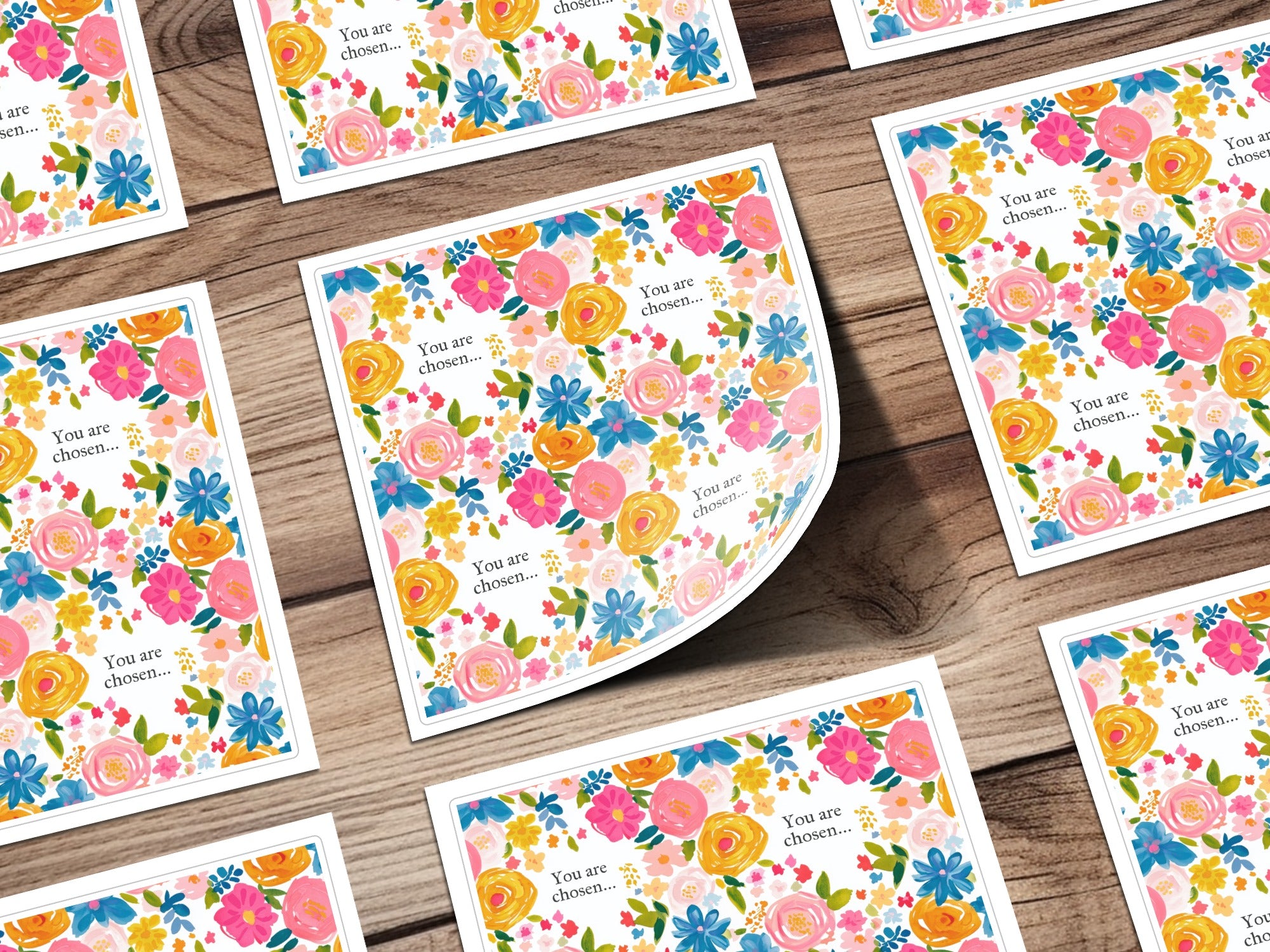 Vibrantly Colored Floral You Are Chosen Greeting Card
