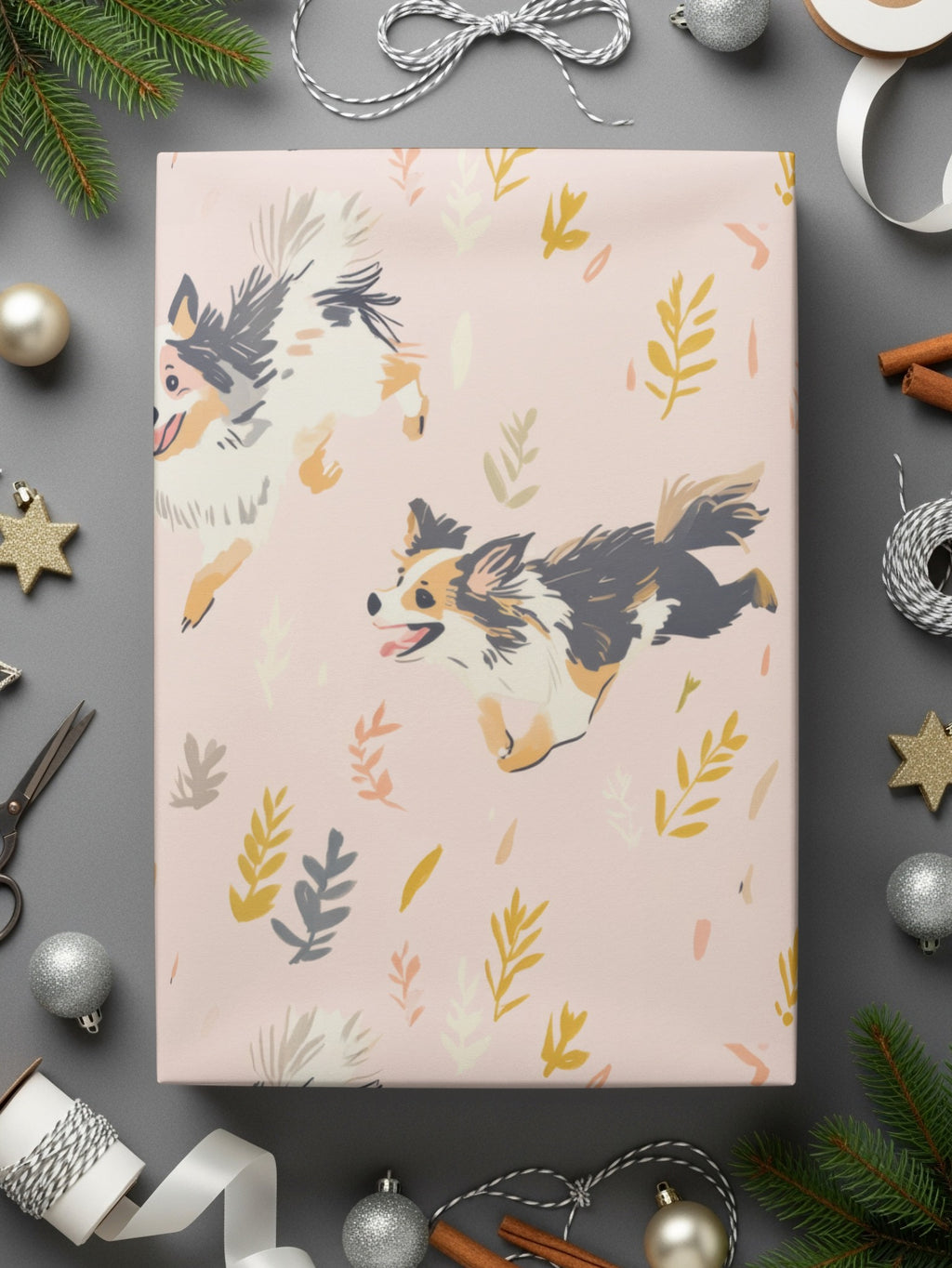 Papillon Dog Digital Seamless Pattern, Cute Puppy Floral Design, Pet Lover Gift, Animal Repeat Pattern, Digital Download