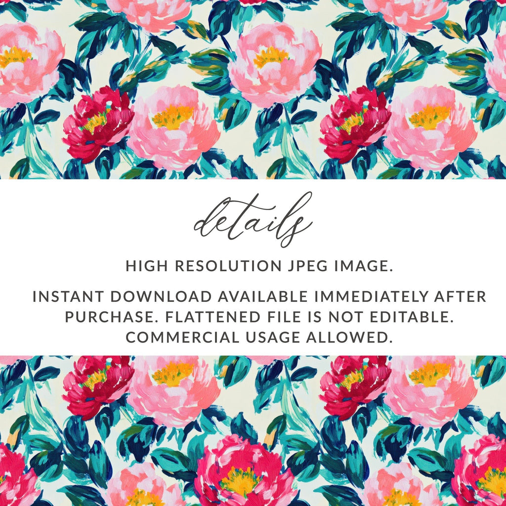 Beautiful Floral Print With Dark Green Leaves Digital - Moore and Mountain