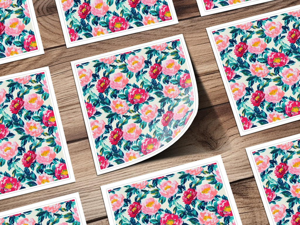 Beautiful Floral Print With Dark Green Leaves Digital - Moore and Mountain