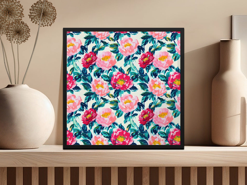 Beautiful Floral Print With Dark Green Leaves Digital - Moore and Mountain