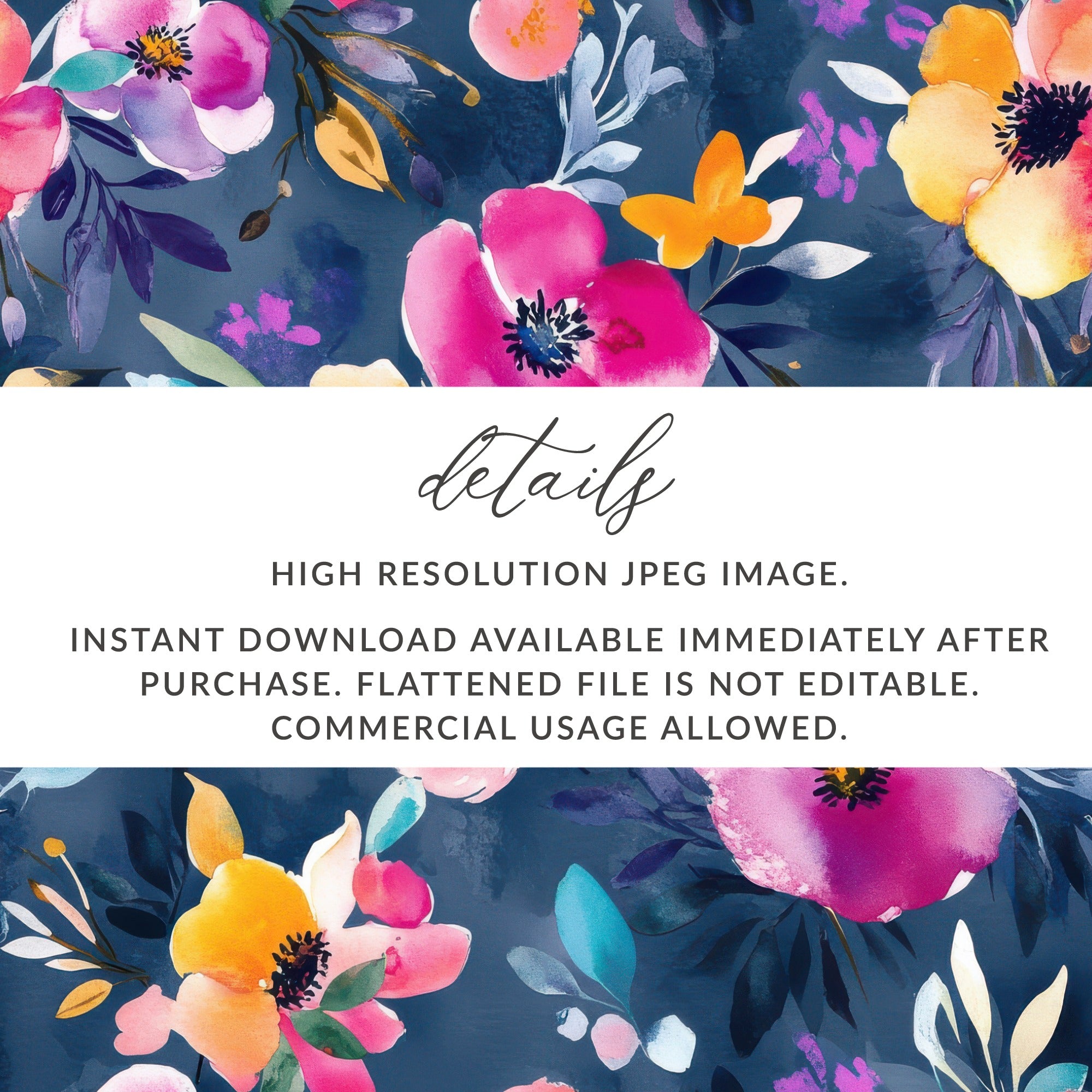 High Resolution Floral Design Instant Download Image