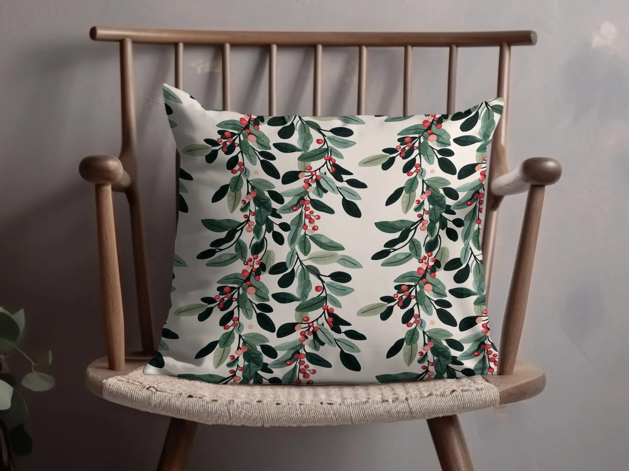 Berries and Leaves Digital Paper, Seamless Botanical Pattern, Watercolor Floral Design, Nature Print, Scrapbook Paper, Fabric Design - Moore and Mountain