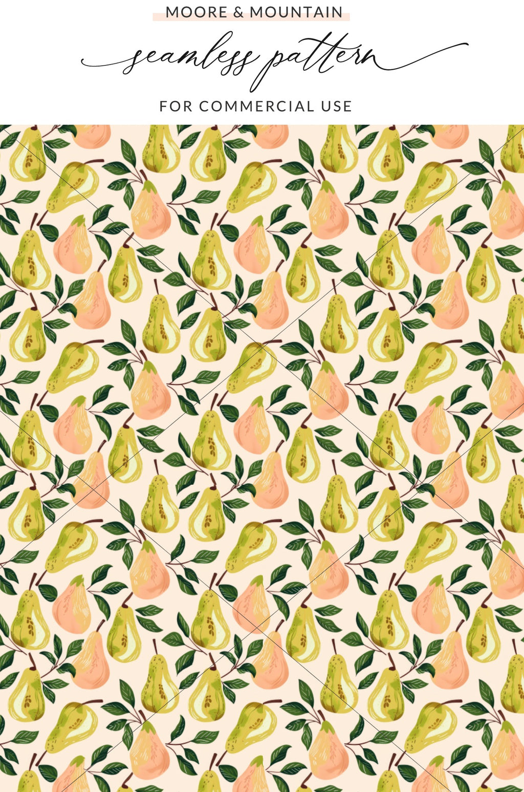 Beautiful Seamless Pear Pattern for Commercial Use