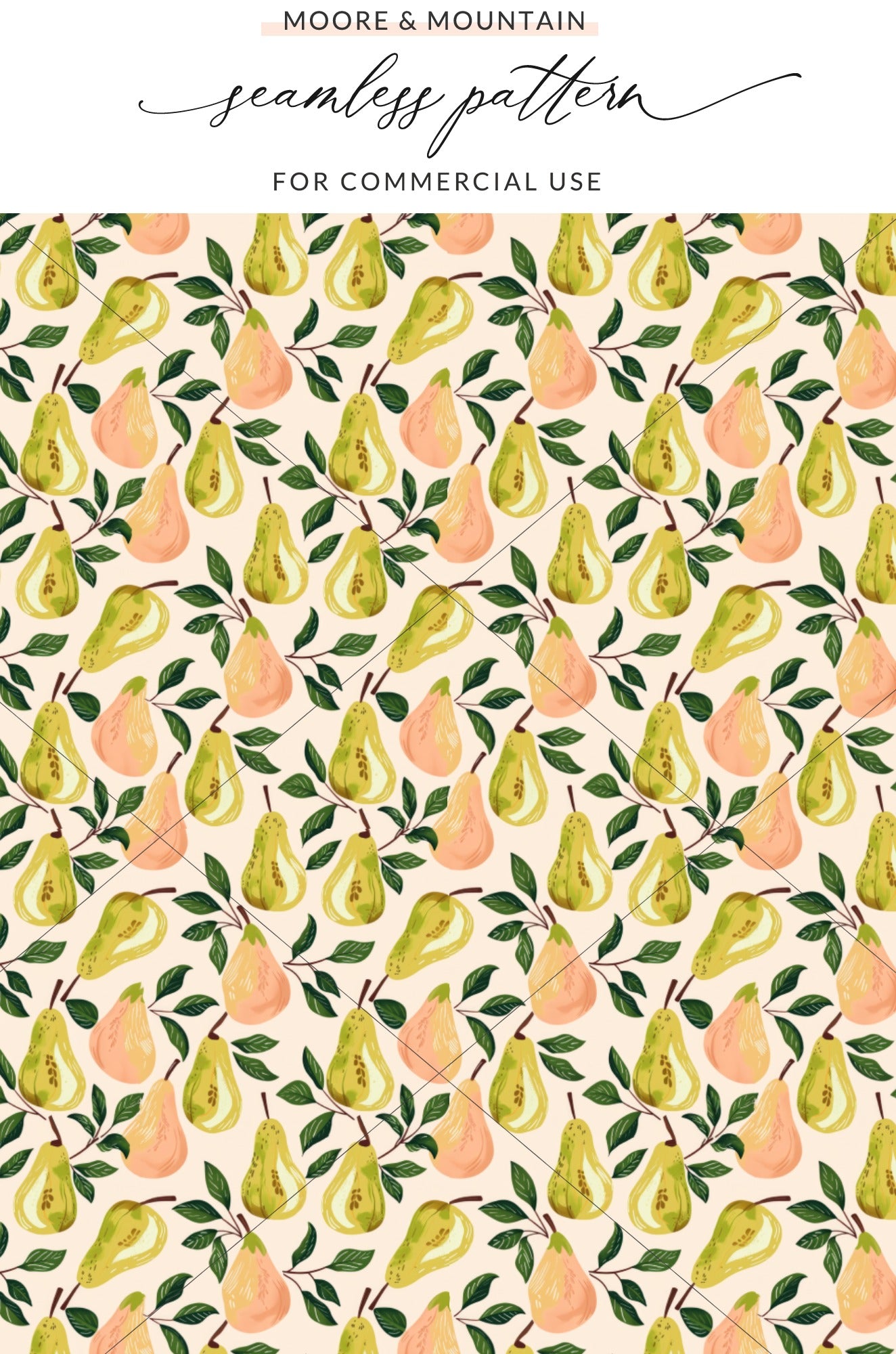 Beautiful Seamless Pear Pattern for Commercial Use
