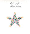Watercolor starfish with floral pattern, "Clip Art" by Moore & Mountain.
