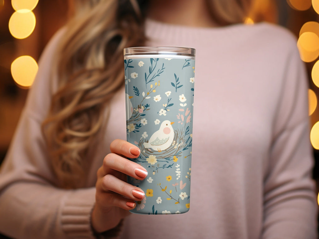 Bird and Blossom Digital Paper, Seamless Pattern File, Floral Nest Print, Nursery Decor Download, Scrapbooking Digital, Spring Pattern - Moore and Mountain