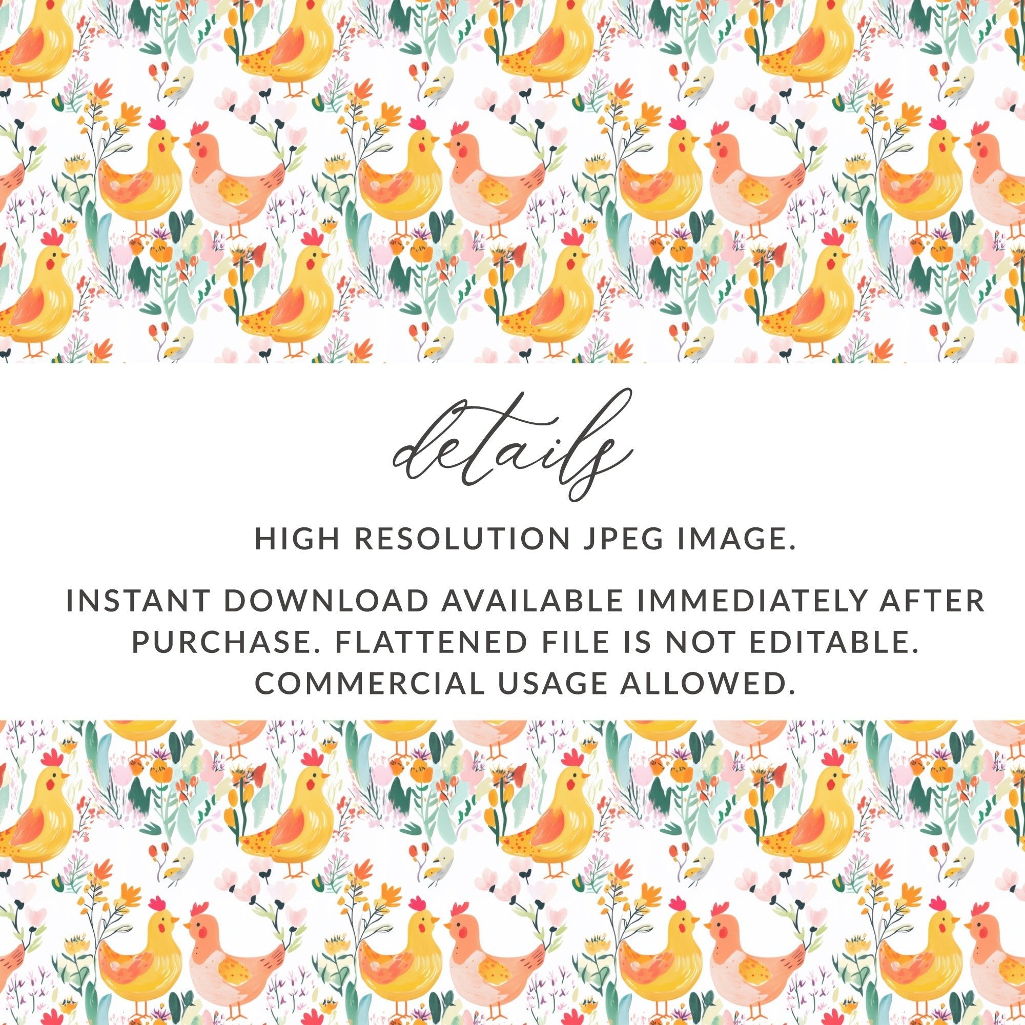 Bird and Floral Digital Seamless Pattern, Pastel Spring Design, 12x12 JPEG, Digital Paper Download, Fabric Design, Print on Demand - Moore and Mountain