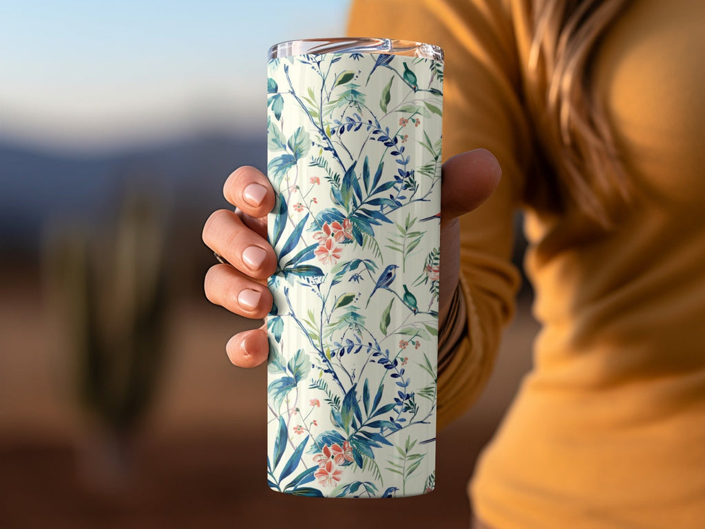 Bird Floral Seamless Pattern Digital Download, Botanical Print, Tropical Flower Design, Fabric Design, Background Texture - Moore and Mountain