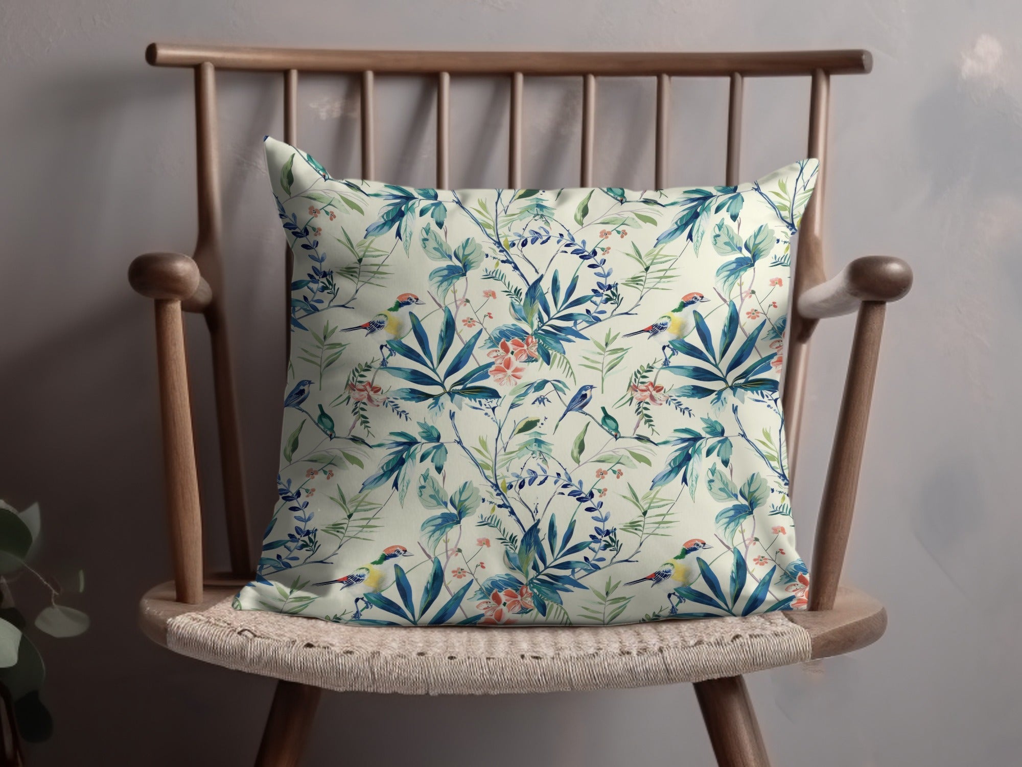 Bird Floral Seamless Pattern Digital Download, Botanical Print, Tropical Flower Design, Fabric Design, Background Texture - Moore and Mountain