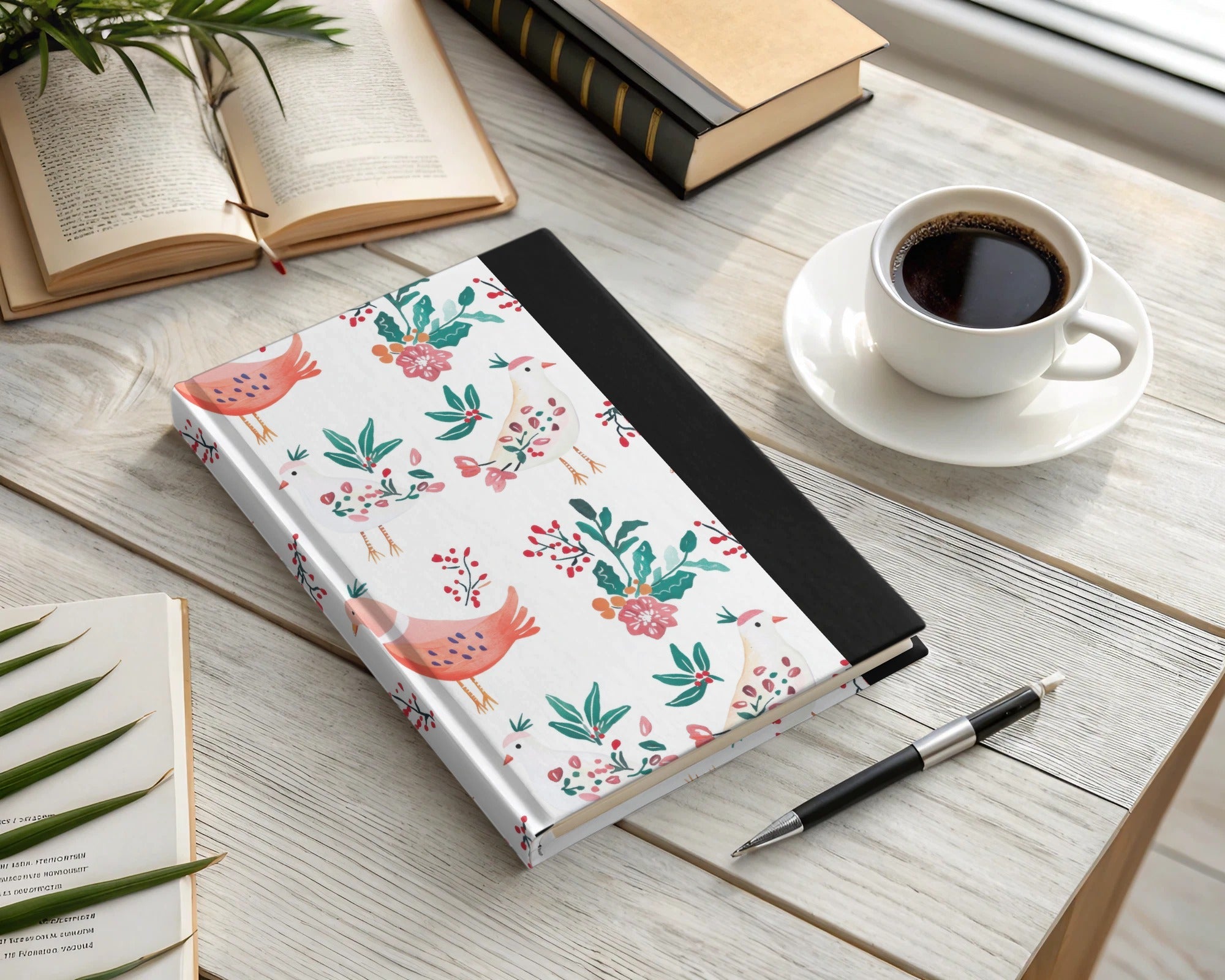 Birds Flowers Repeat Pattern Nature Inspired Design Digital - Moore and Mountain