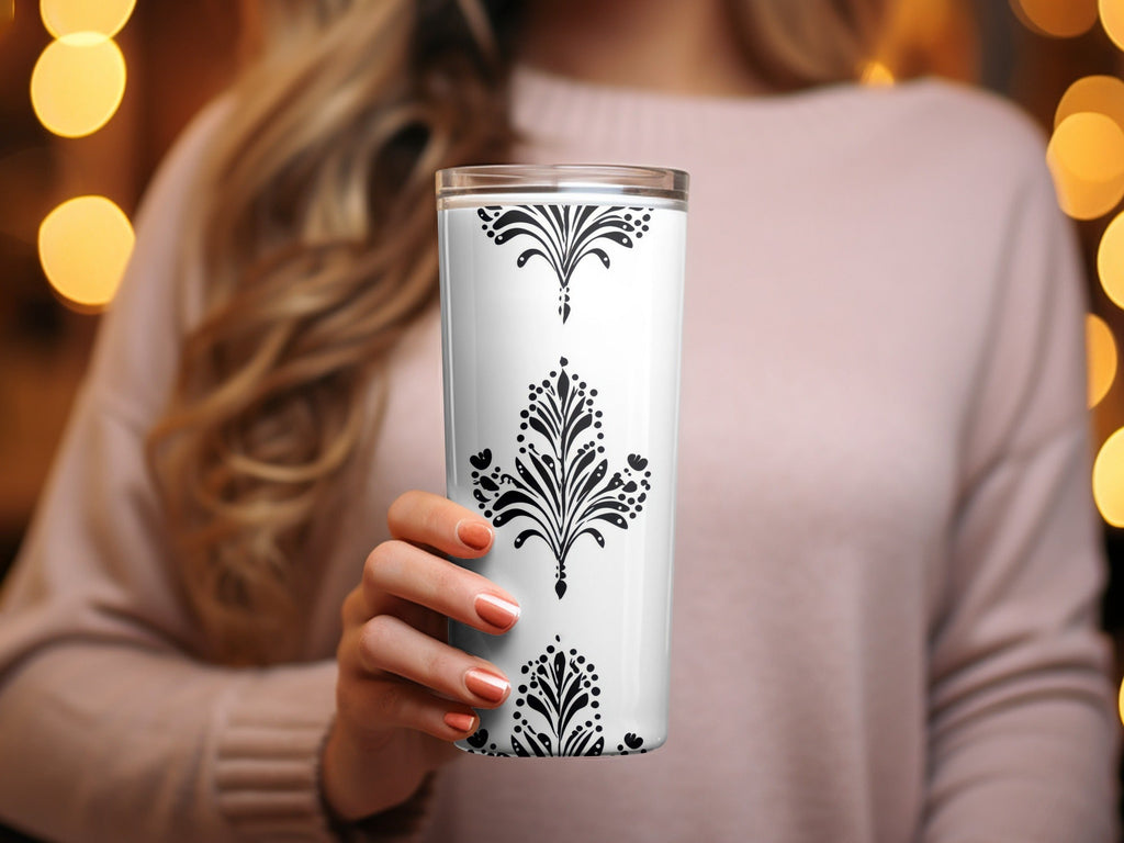 Black and White Abstract Doodle Art, Geometric Art Nouveau Seamless Pattern - Moore and Mountain