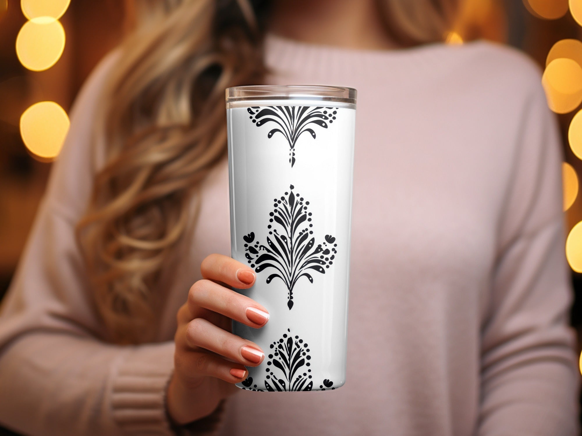 Black and White Abstract Doodle Art, Geometric Art Nouveau Seamless Pattern - Moore and Mountain