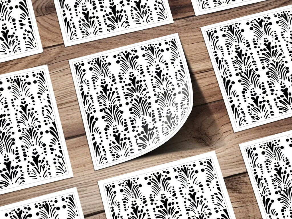 Black and White Abstract Doodle, Art Nouveau Seamless Pattern - Moore and Mountain