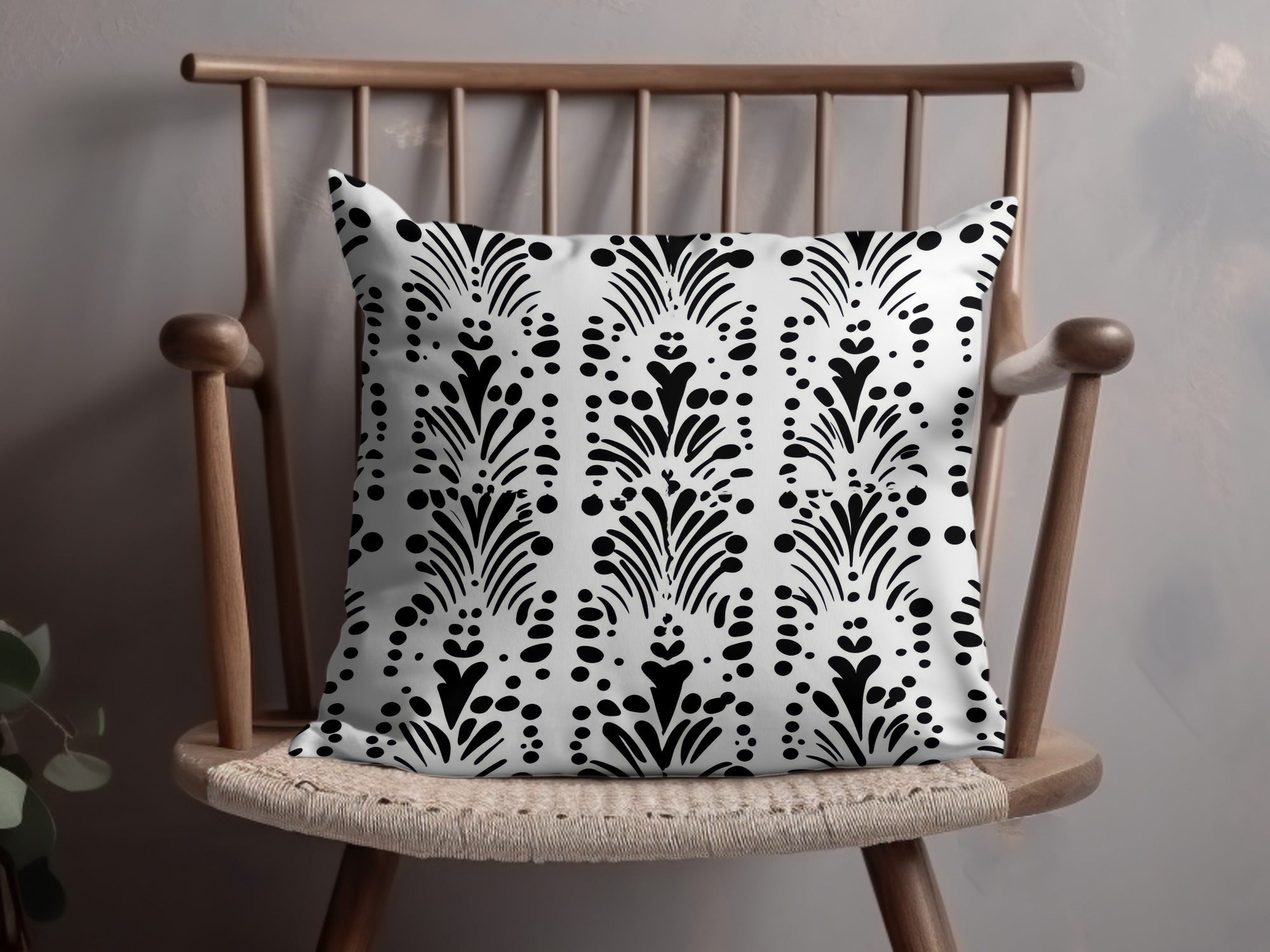 Black and White Abstract Doodle, Art Nouveau Seamless Pattern - Moore and Mountain