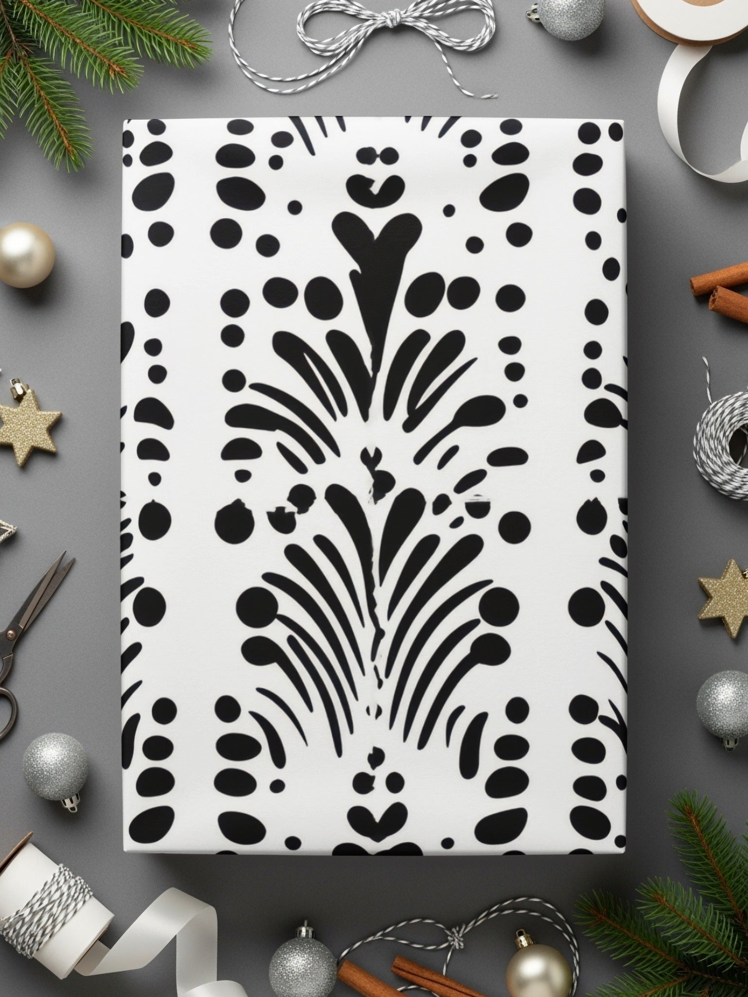 Black and White Abstract Doodle, Art Nouveau Seamless Pattern - Moore and Mountain