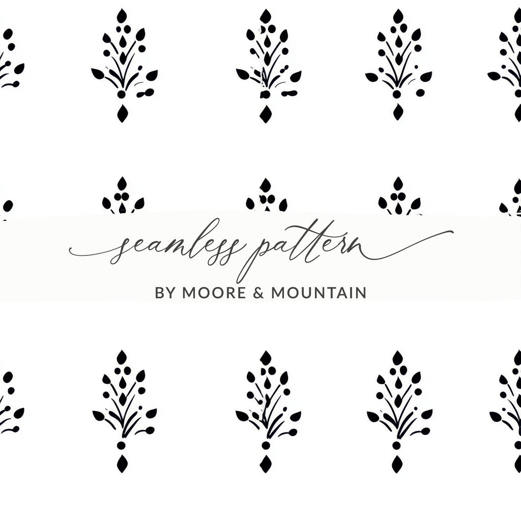 Black and White Abstract Doodle Digital Art Print, Geometric Pattern, Minimalist Design, Modern Home Decor, Printable Wall Art - Moore and Mountain