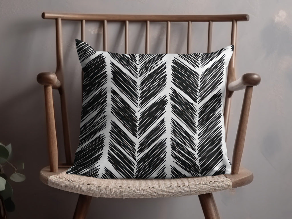 Black and White Abstract Doodle Digital Download, Feather Herringbone - Moore and Mountain