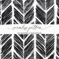 Black and White Abstract Doodle Digital Download, Feather Herringbone - Moore and Mountain