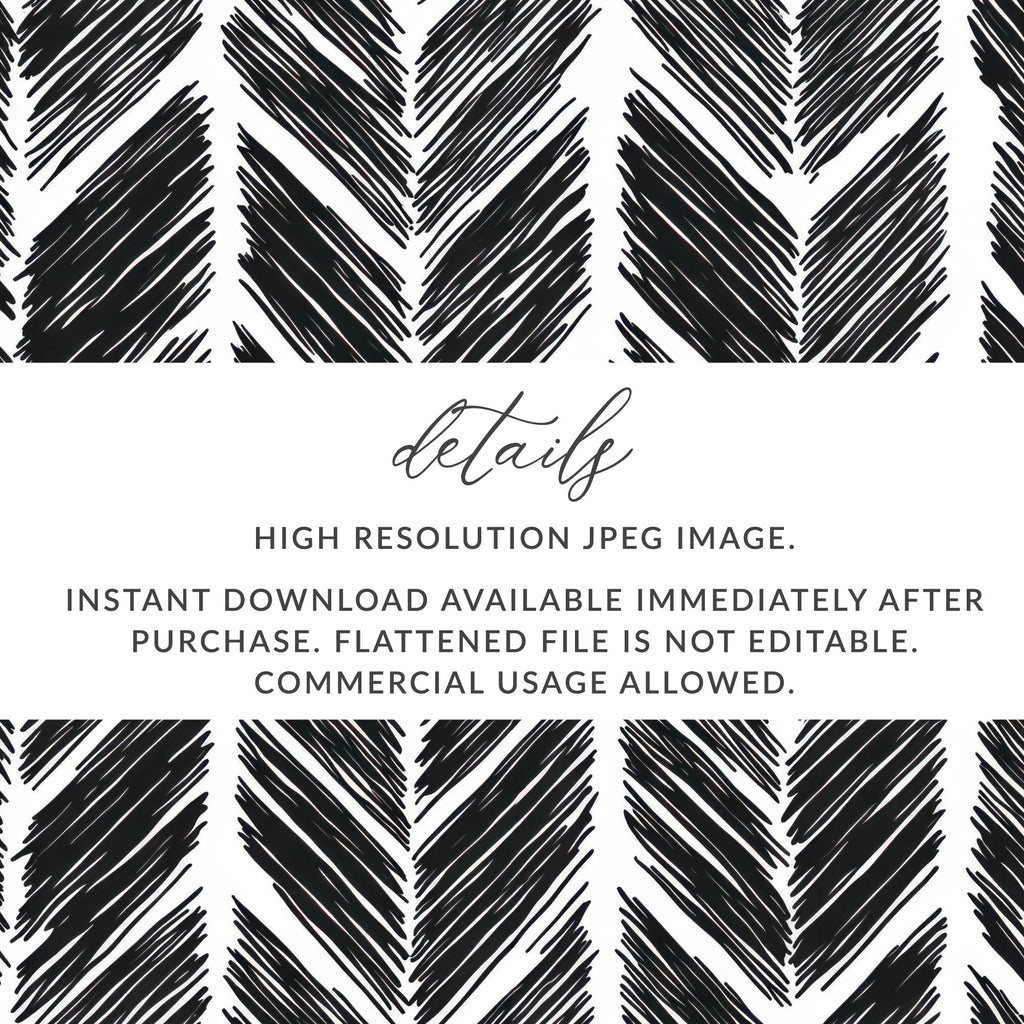 Black and White Abstract Doodle Digital Download, Feather Herringbone - Moore and Mountain
