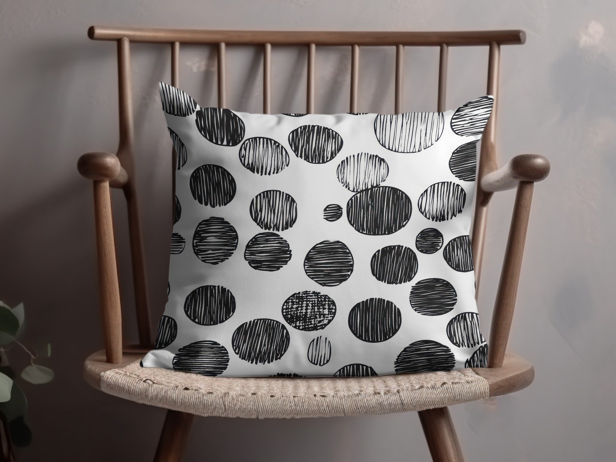 Black and White Abstract Doodle Digital Print, Geometric Circles Pattern Art, Modern Wall Decor, Printable Art, Instant Download - Moore and Mountain