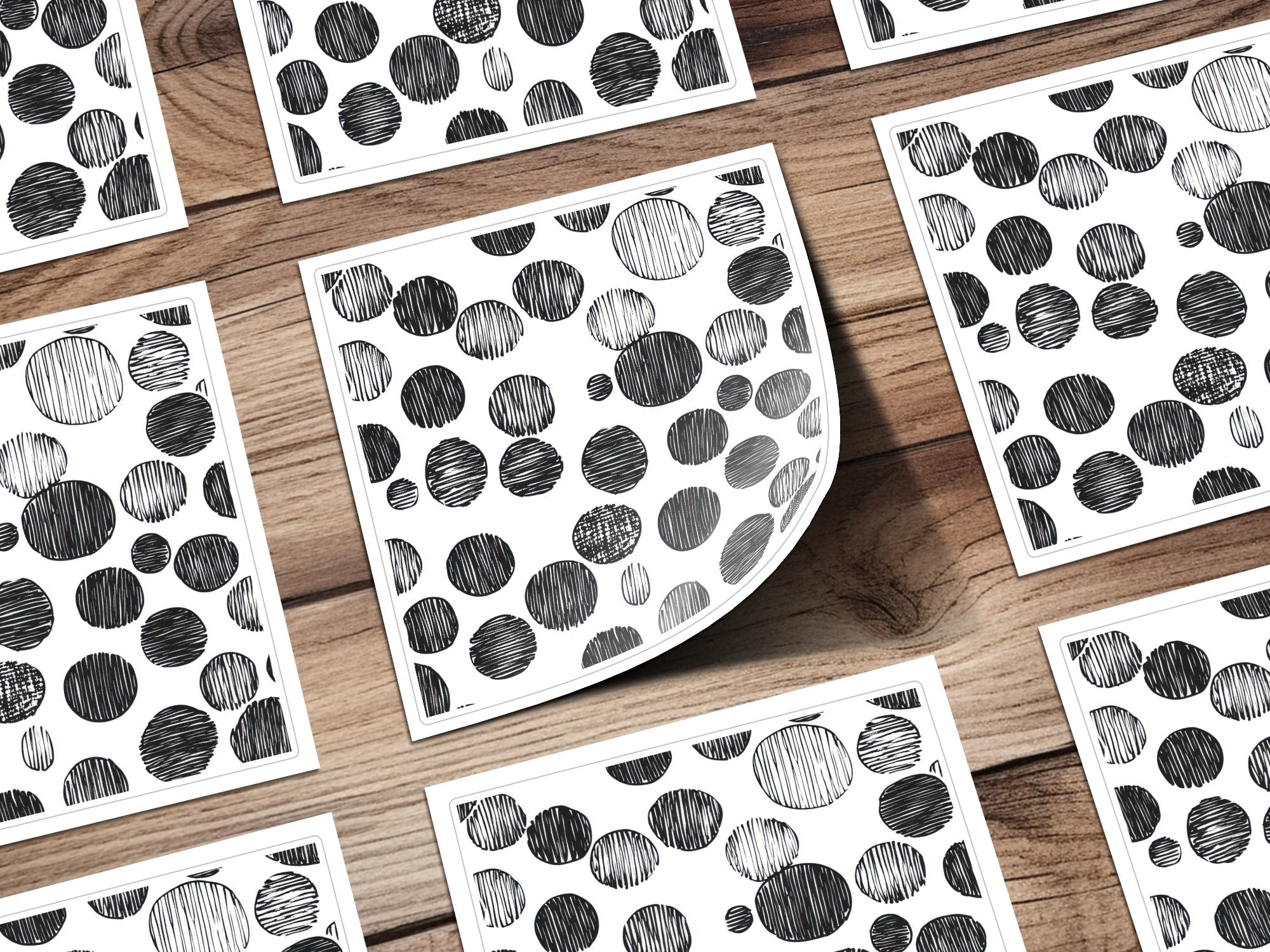 Black and White Abstract Doodle Digital Print, Geometric Circles Pattern Art, Modern Wall Decor, Printable Art, Instant Download - Moore and Mountain