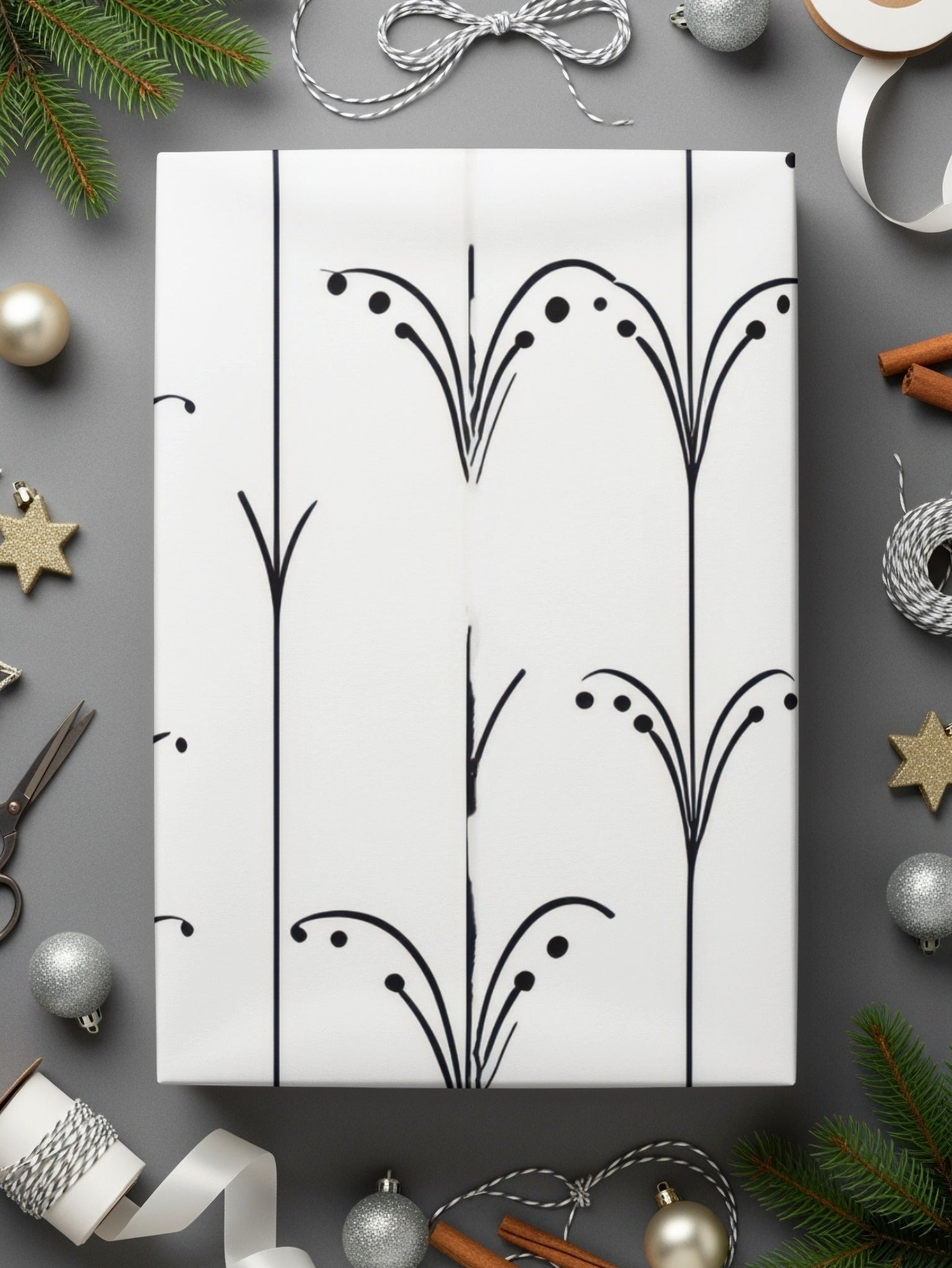 Black and White Abstract Doodle Digital Product, Modern Geometric Art Print, Art Nouveau Seamless Pattern - Moore and Mountain