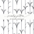 Black and White Abstract Doodle Digital Product, Modern Geometric Art Print, Art Nouveau Seamless Pattern - Moore and Mountain