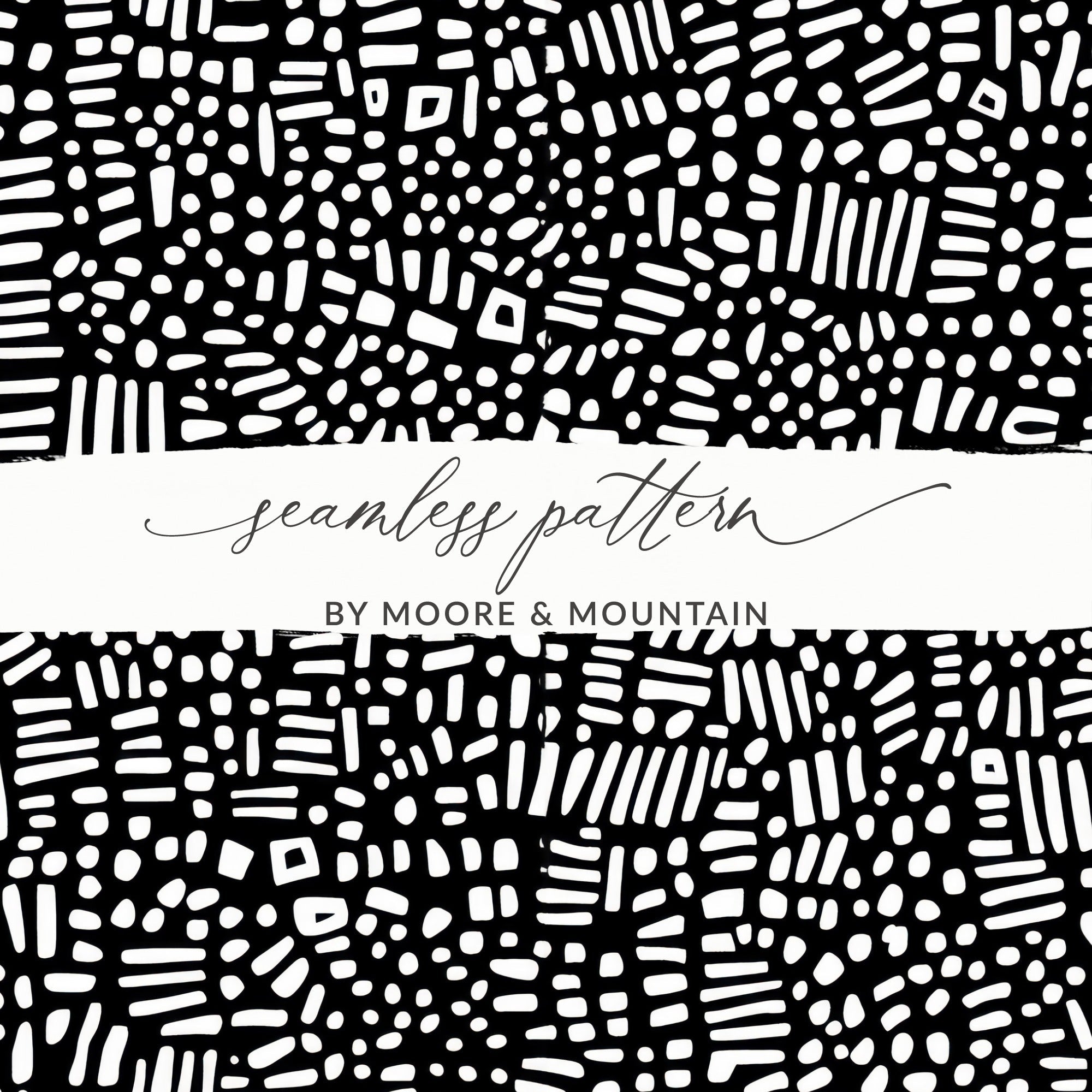 Black and White Abstract Doodle, Geometric Digital Art Print, Modern Digital Download, Printable Wall Art, Home Decor - Moore and Mountain