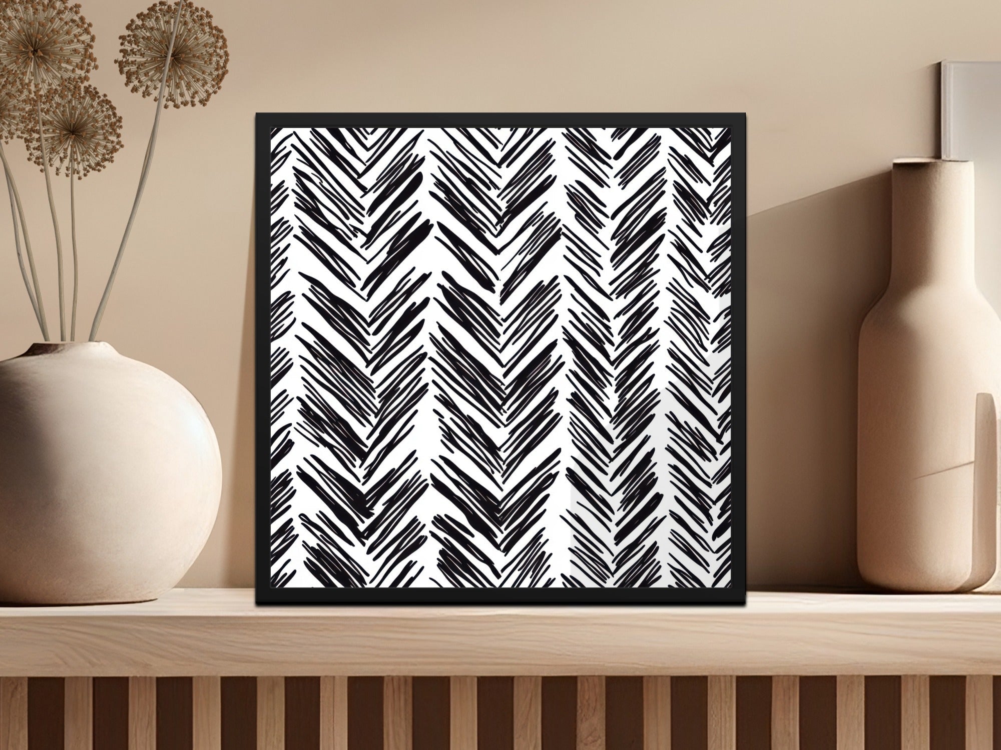 Black and White Abstract Doodle Geometric Digital Paper, Seamless Pattern for Crafts, Fabric, Background, Printable Art - Moore and Mountain