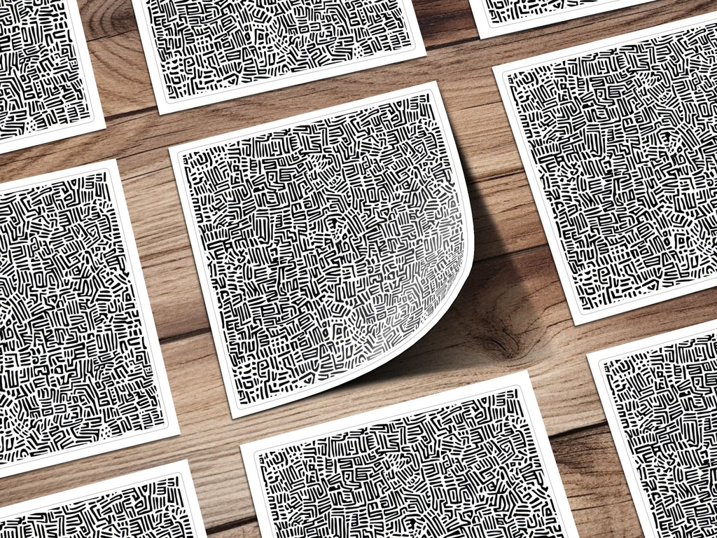 Black and White Abstract Doodle, Geometric Digital Pattern, Modern Printable Art, Trendy Background Design, Instant Download, Commercial Use - Moore and Mountain