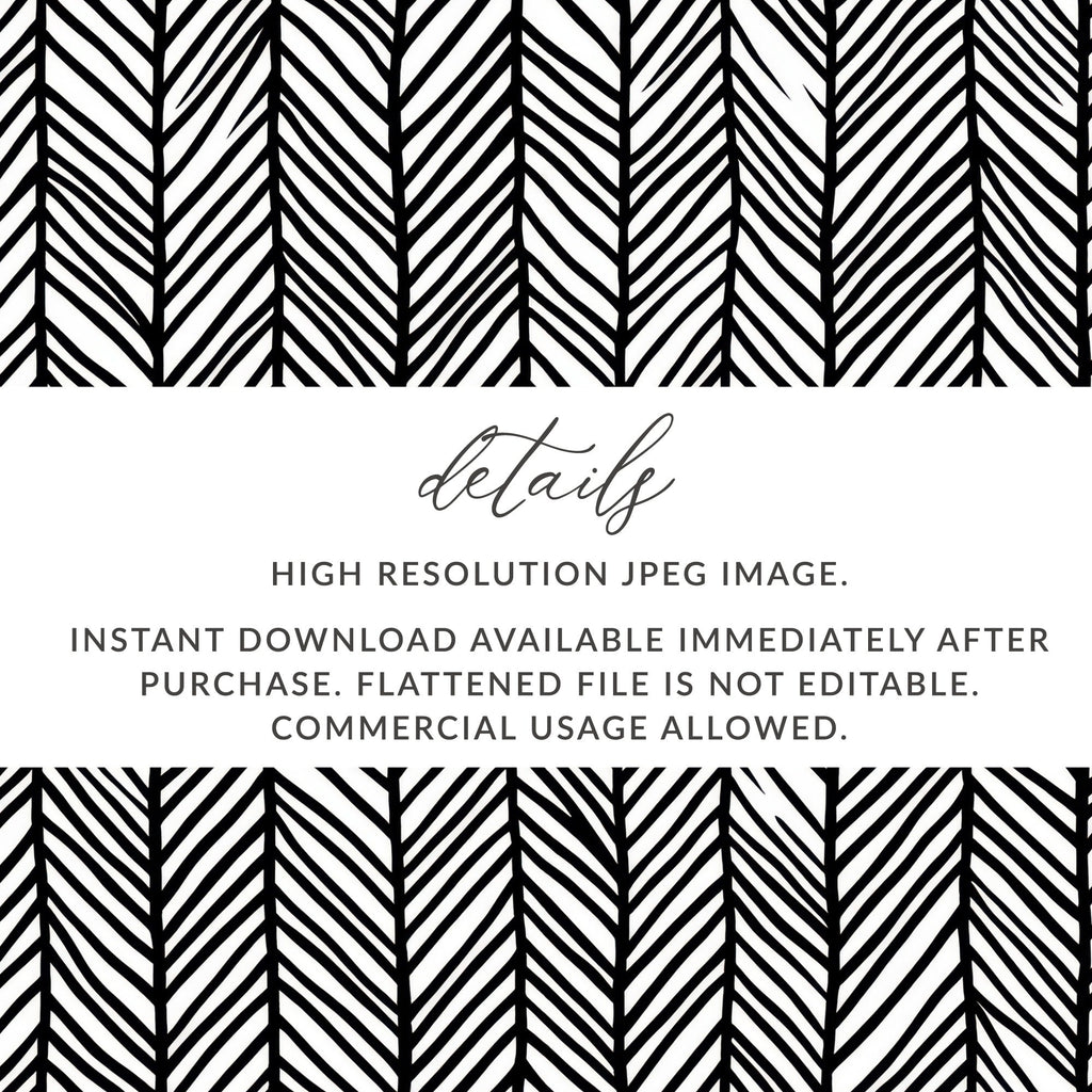 Black and White Abstract Doodle Geometric Digital Pattern, Seamless Design, Herringbone Doodle - Moore and Mountain