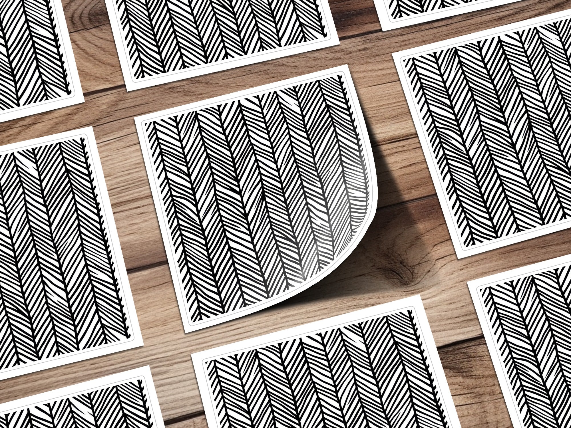 Black and White Abstract Doodle Geometric Digital Pattern, Seamless Design, Herringbone Doodle - Moore and Mountain