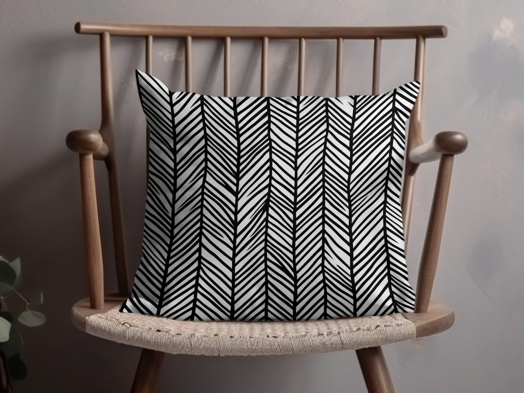 Black and White Abstract Doodle Geometric Digital Pattern, Seamless Design, Herringbone Doodle - Moore and Mountain