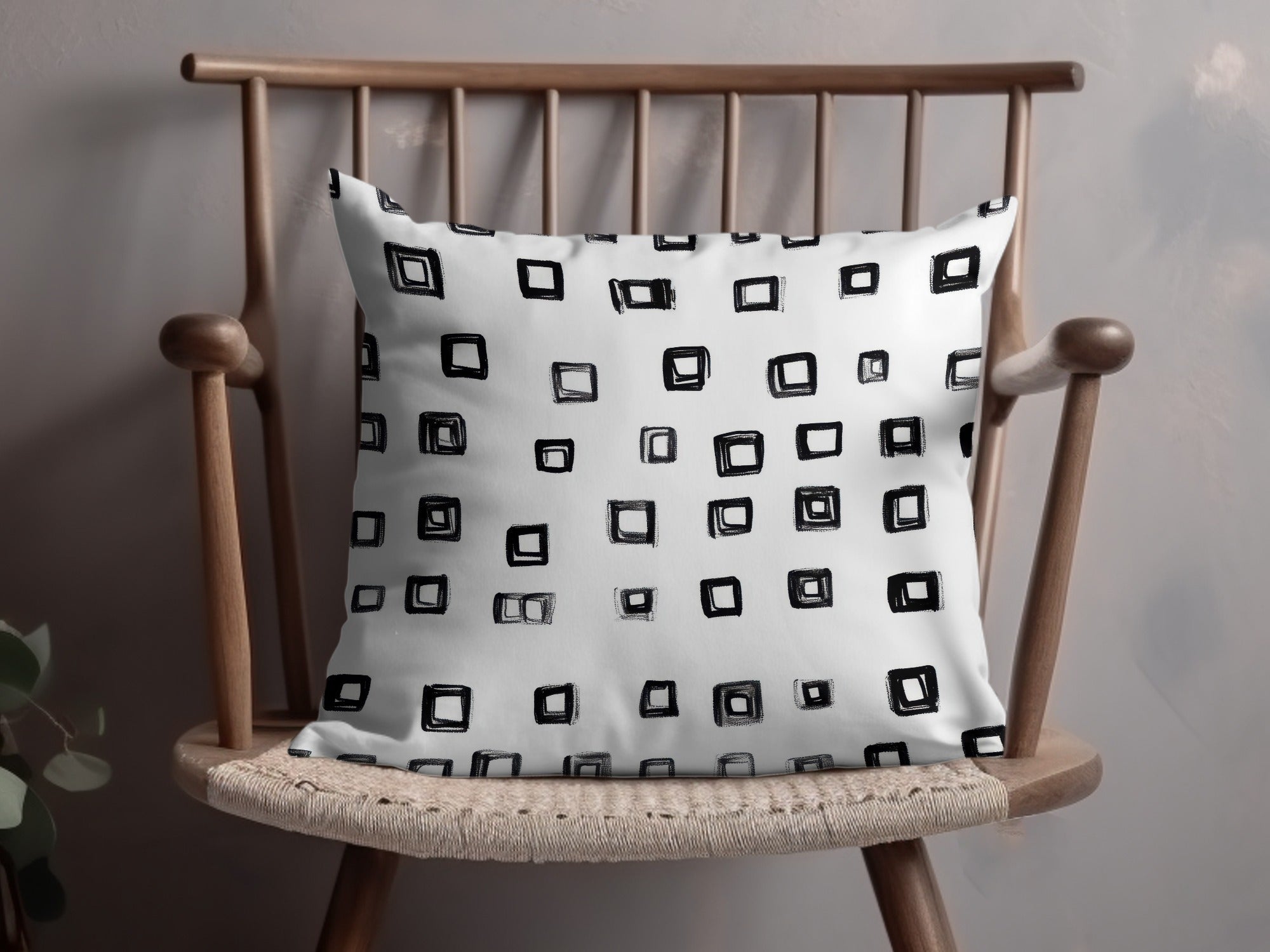 Black and White Abstract Doodle Geometric Digital Product, Minimalist Art Print, Square Pattern Digital Download - Moore and Mountain