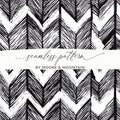 Black and White Abstract Doodle, Geometric Feather Herringbone - Moore and Mountain
