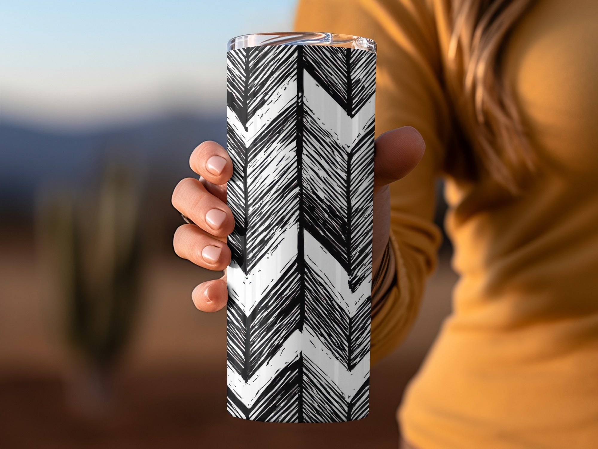 Black and White Abstract Doodle, Geometric Feather Herringbone - Moore and Mountain