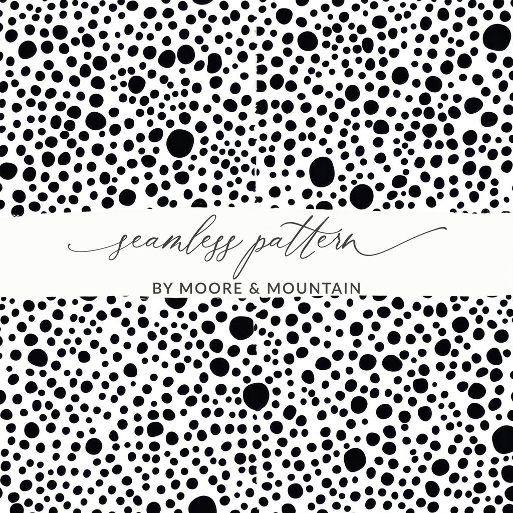 Black and White Abstract Doodle Modern Circles Pattern Simple - Moore and Mountain