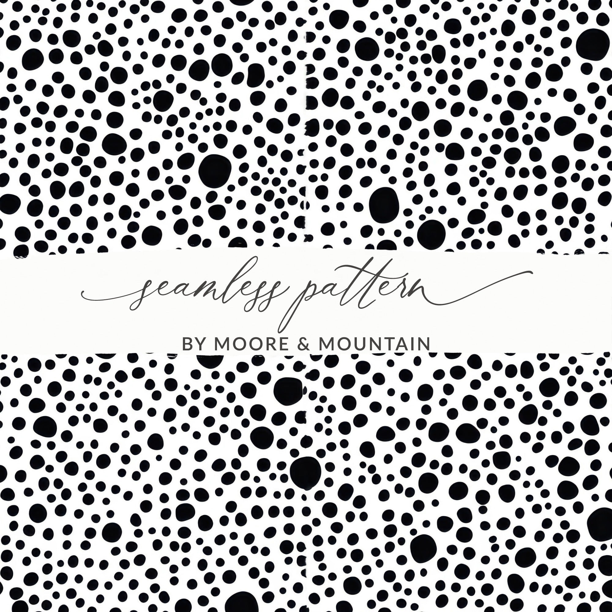 Black and White Abstract Doodle Modern Circles Pattern Simple - Moore and Mountain