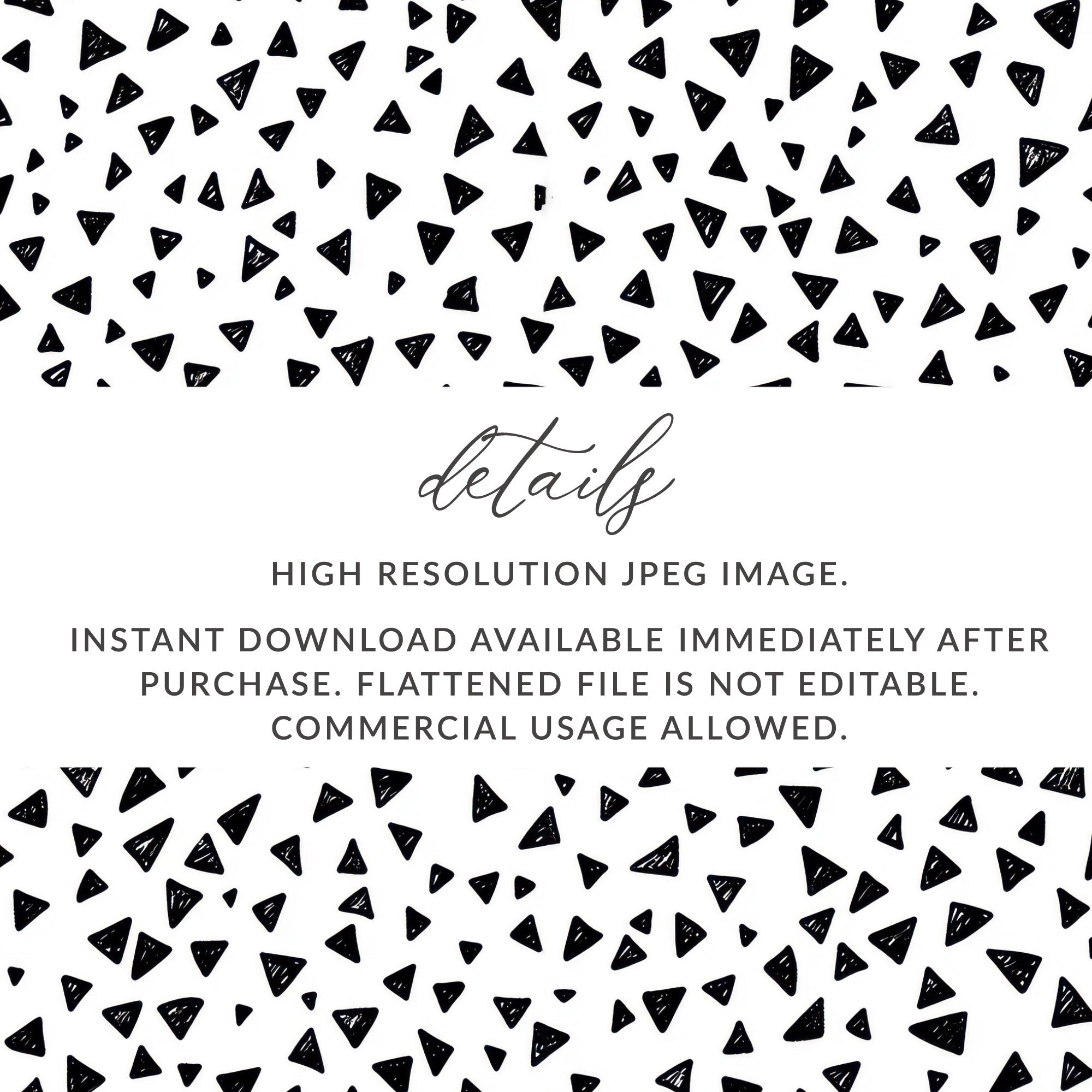 Black and White Abstract Triangles Doodle Pattern Texture, Modern Background, Scrapbook Paper, Printable Pattern - Moore and Mountain