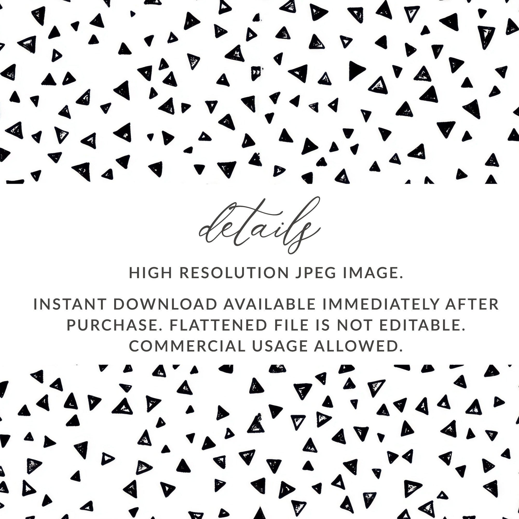 Black and White Abstract Triangles Seamless Geometric Pattern Tiny Triangles - Moore and Mountain